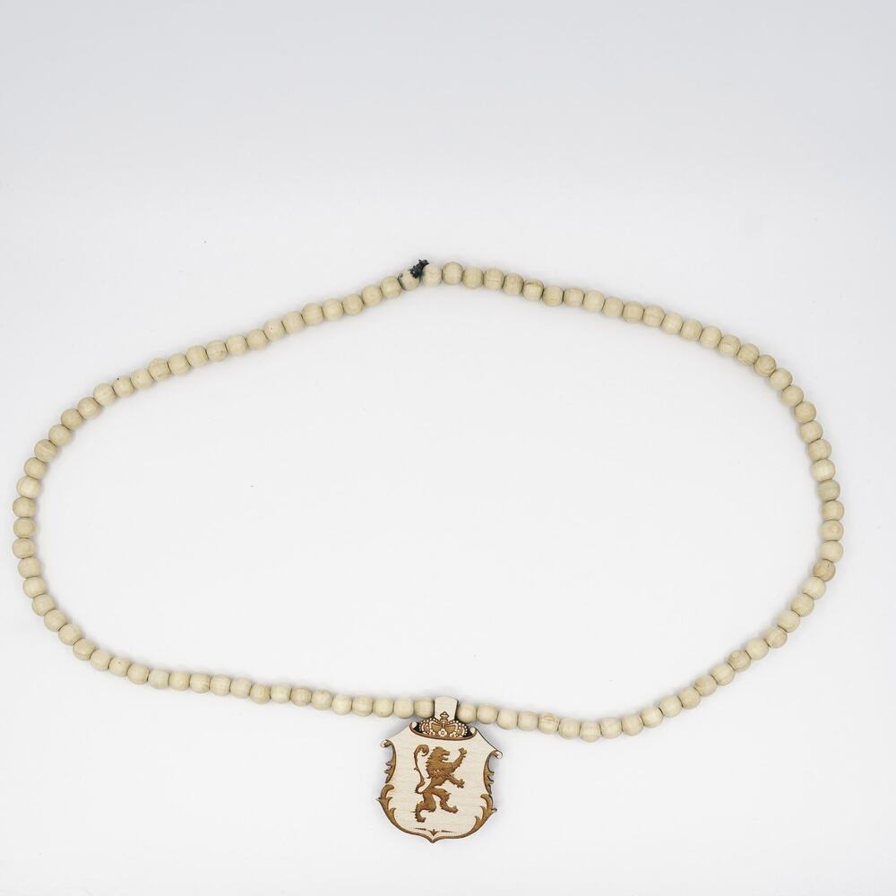 Good Wood NYC x MONARK Lion Crest Necklace 29in Wood Bead Karmaloop Elite NWOT